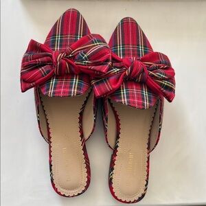 Plaid Bow Slip-On Women's Shoes
